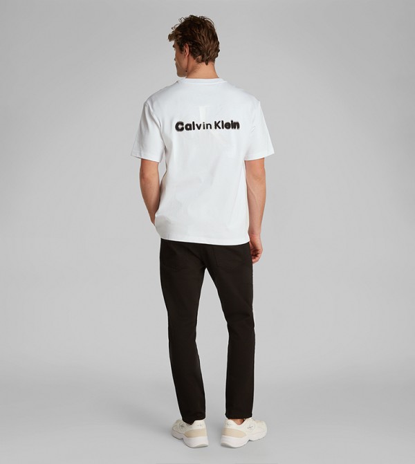 كالفن كلاين جينز كالفين كلاين - أبيض Round Neck T-Shirts