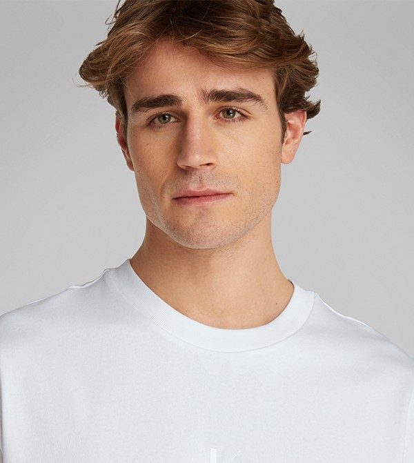 كالفن كلاين جينز كالفين كلاين - أبيض Round Neck T-Shirts