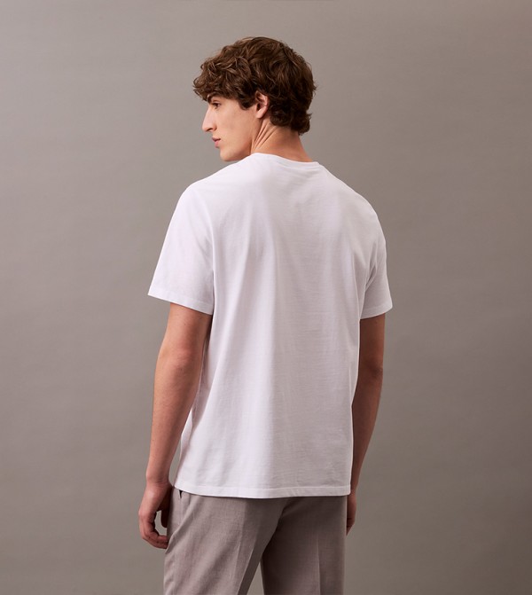 كالفن كلاين جينز كالفين كلاين - أبيض Round Neck T-Shirts