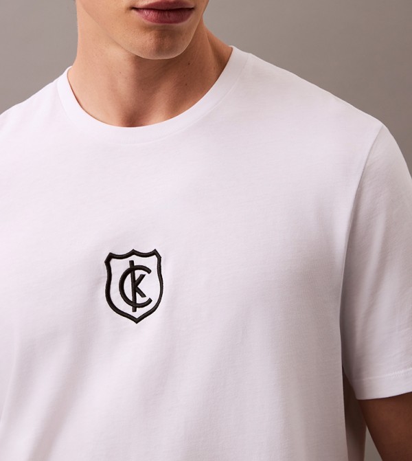 كالفن كلاين جينز كالفين كلاين - أبيض Round Neck T-Shirts