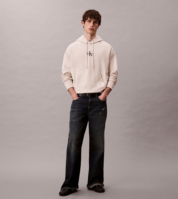 كالفن كلاين جينز  هودي - كريمي  هودي