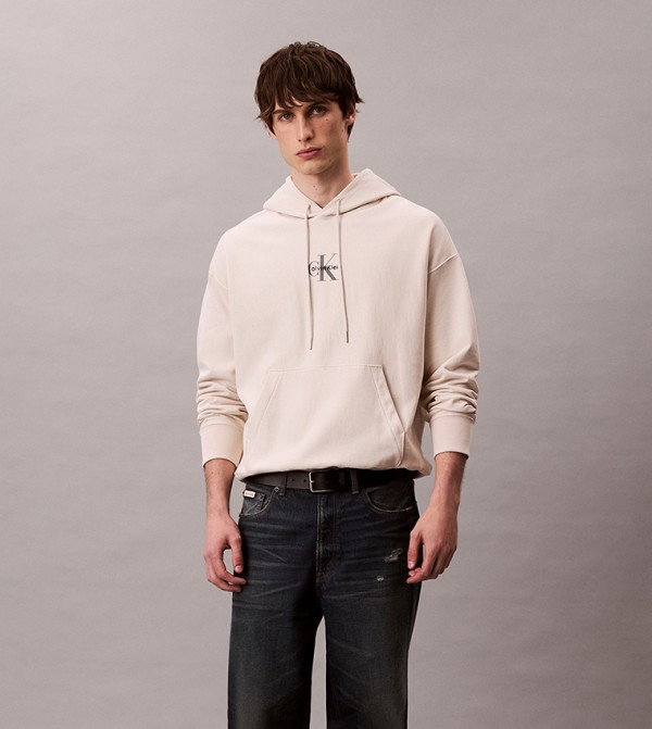 كالفن كلاين جينز  هودي - كريمي  هودي