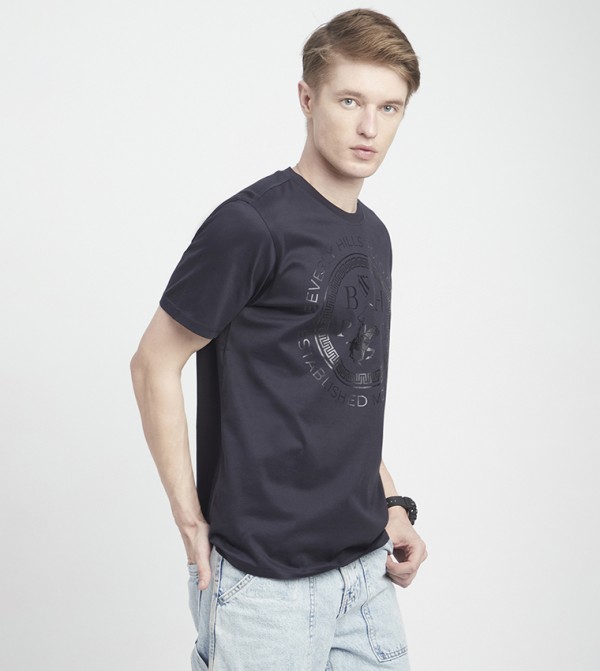 بيفرلي هيلز بولو كلوب  تيشرتات وبلايز - كحلي Round Neck T-Shirts