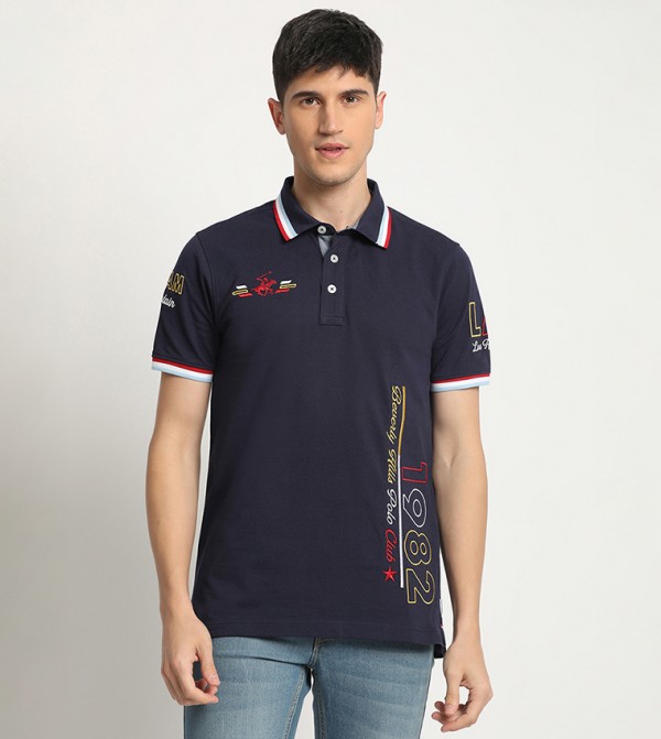 Beverly Hills Polo Club  T-Shirts - Navy Polo T-shirts
