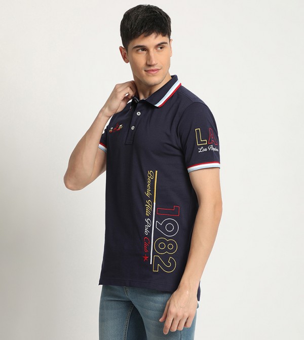 Beverly Hills Polo Club  T-Shirts - Navy Polo T-shirts