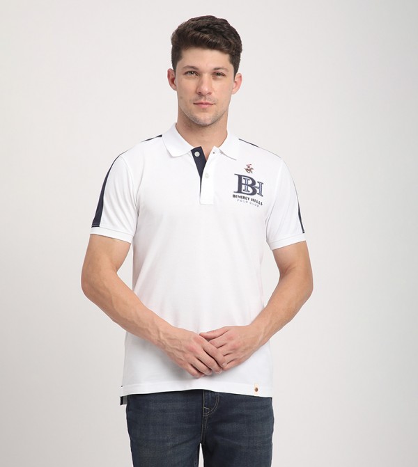 Beverly Hills Polo Club Polo T-Shirts - White Polo T-shirts