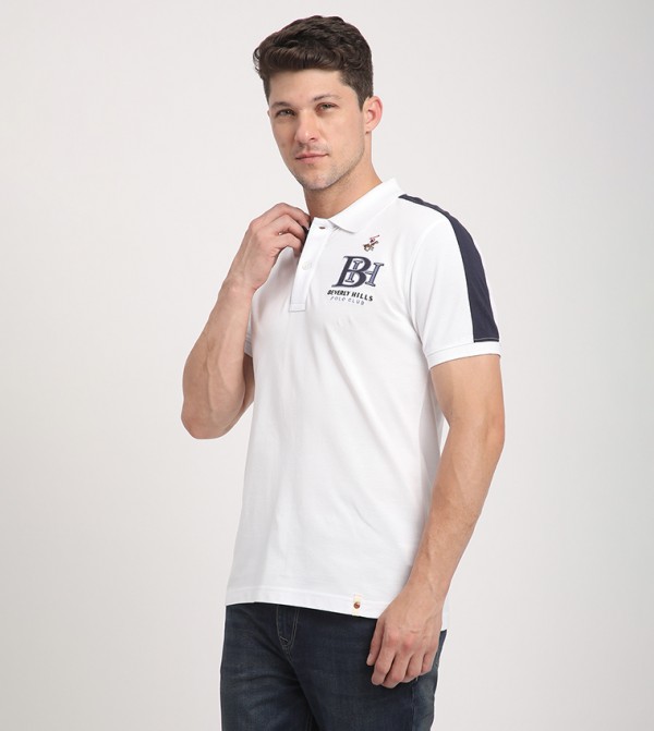 Beverly Hills Polo Club Polo T-Shirts - White Polo T-shirts