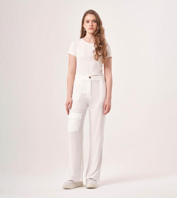 Mizalle Cargos - White Cargos