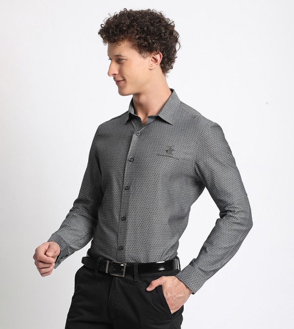 Beverly Hills Polo Club  Formal Shirts - Black Long Sleeves
