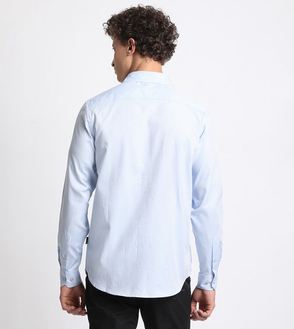 Beverly Hills Polo Club Formal Shirts - Powder Blue Long Sleeves