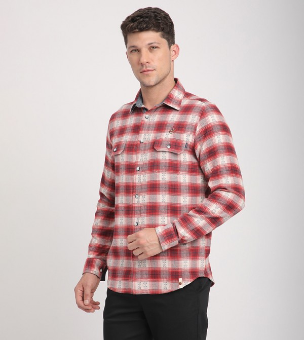 بيفرلي هيلز بولو كلوب  قمصان - أحمر قميص كاجوال 