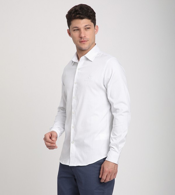 Beverly Hills Polo Club  Clothing - White Casual Shirts