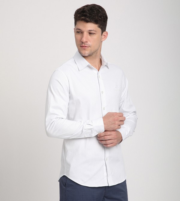 Beverly Hills Polo Club  Clothing - White Casual Shirts