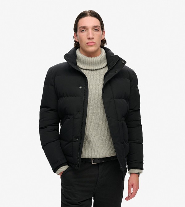 Superdry  Clothing - Black Puffer Jackets