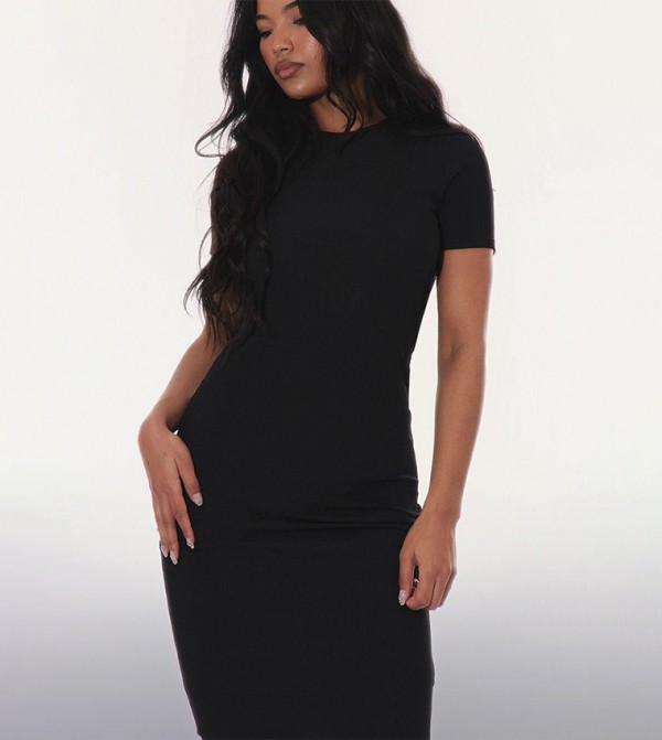 PrettyLittleThing Dresses - Black Midi Dresses