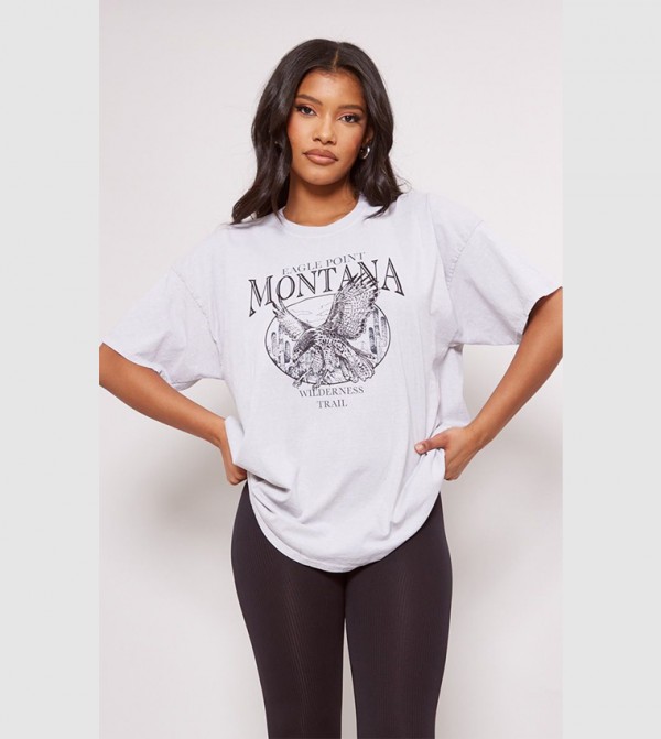 PrettyLittleThing PrettyLittleThing - Grey Short Sleeve T-Shirts