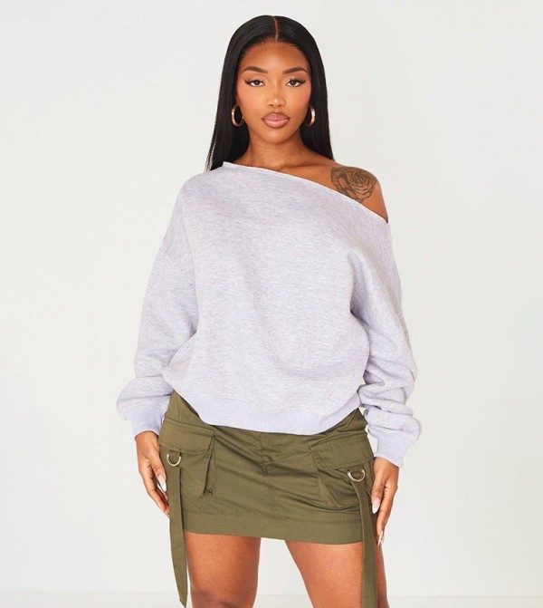 PrettyLittleThing Hoodies & Sweatshirts - LIGHT GREY Sweatshirts
