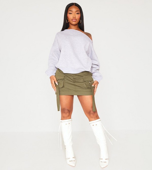 PrettyLittleThing Hoodies & Sweatshirts - LIGHT GREY Sweatshirts