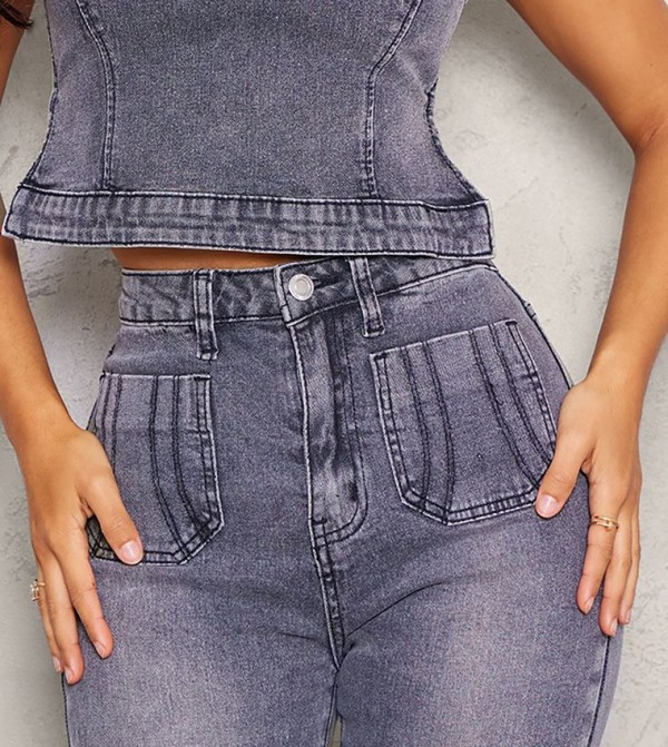 PrettyLittleThing  Jeans - Grey Slim Fit Jeans
