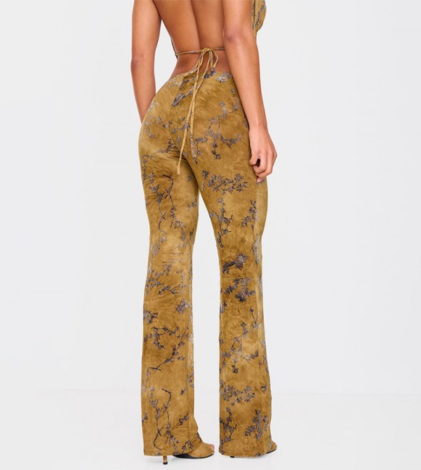 PrettyLittleThing  print-play - Green Casual Pants