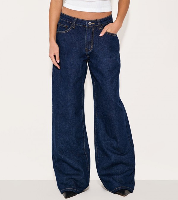 PrettyLittleThing PrettyLittleThing - Indigo Wide Leg Jeans