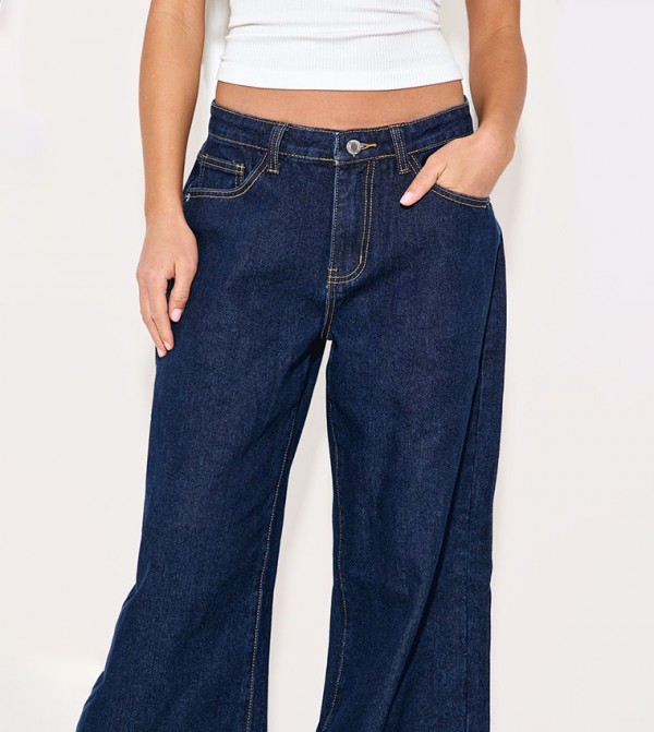 PrettyLittleThing PrettyLittleThing - Indigo Wide Leg Jeans