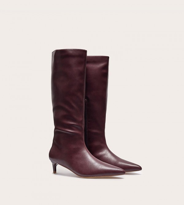 بريتي ليتل ثينغ  أبوات - ماروني Knee length Boots