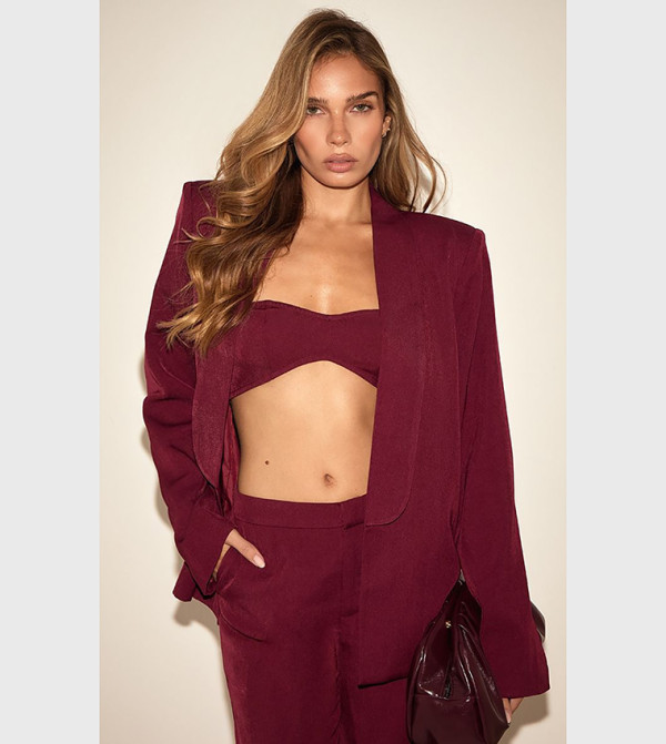 PrettyLittleThing PrettyLittleThing - Burgundy Cropped Tops