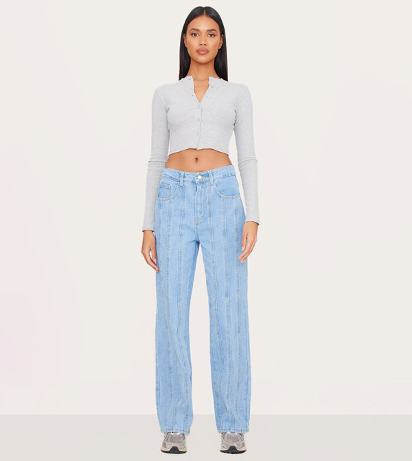 PrettyLittleThing  Jeans - Light Blue Straight Jeans