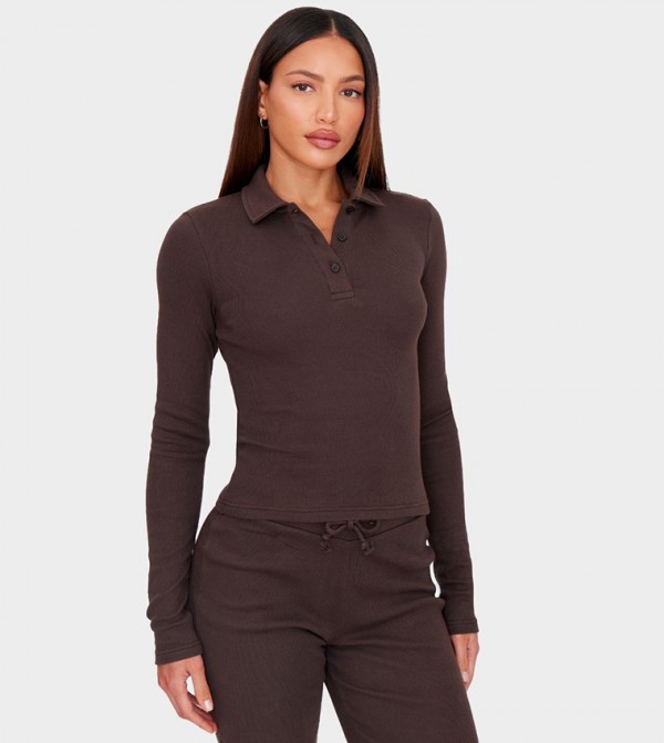 PrettyLittleThing PrettyLittleThing - Brown Polo T-shirts