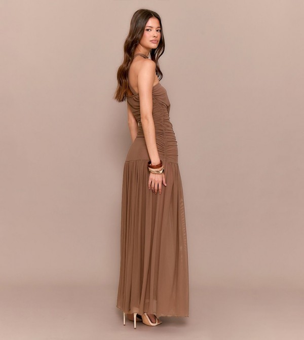 PrettyLittleThing  Maxi Dresses - Brown Party Dresses
