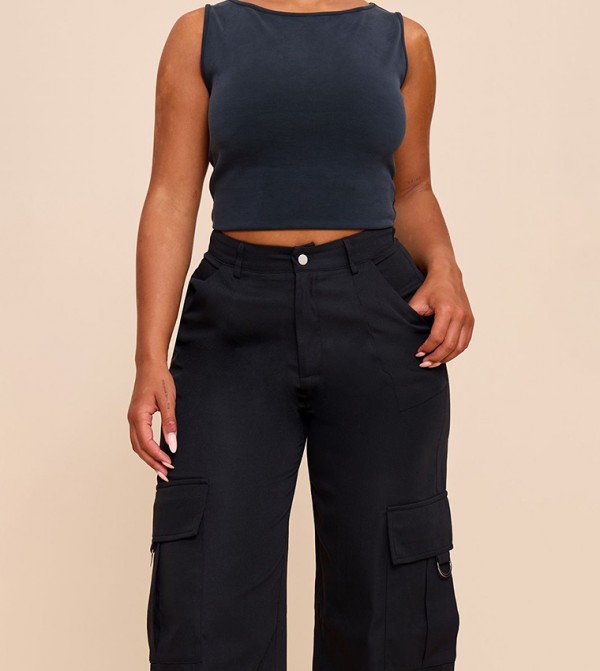 PrettyLittleThing Cargos - Black Cargos