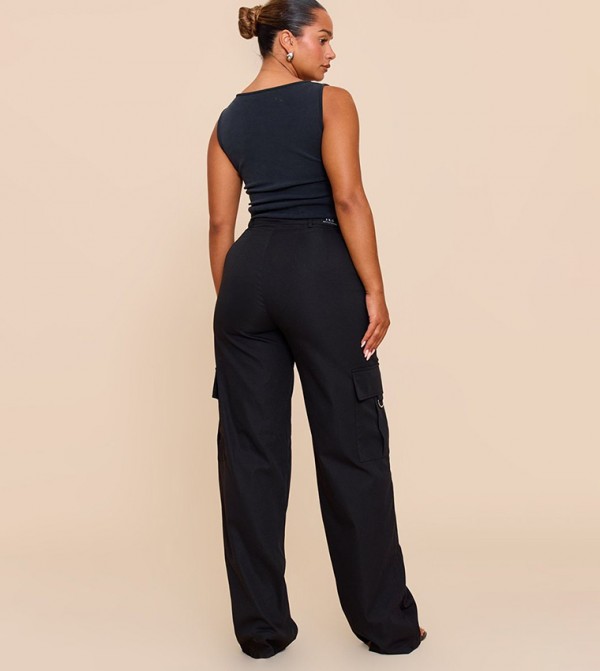 PrettyLittleThing Cargos - Black Cargos