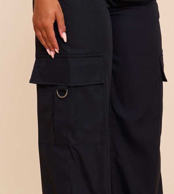 PrettyLittleThing Cargos - Black Cargos