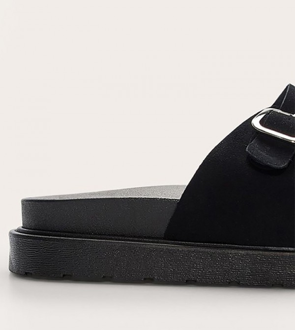 PrettyLittleThing - Outlet  - Black Flat Sandals