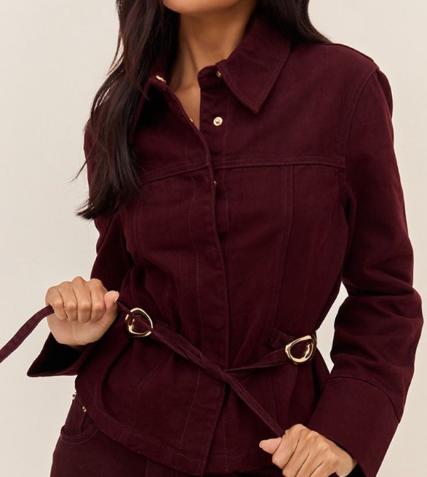 بريتي ليتل ثينغ بريتي ليتل ثينغ - بورغندي جاكيتات دنيم