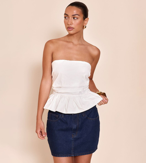 PrettyLittleThing  - White Sleeveless Tops