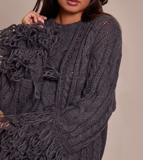 PrettyLittleThing PrettyLittleThing - Grey Round Neck Sweaters