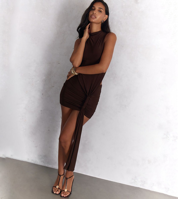 PrettyLittleThing  Mini Dresses - Brown Mini Dresses
