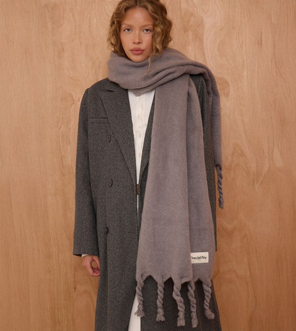 PrettyLittleThing Scarves - Grey Blanket Scarves