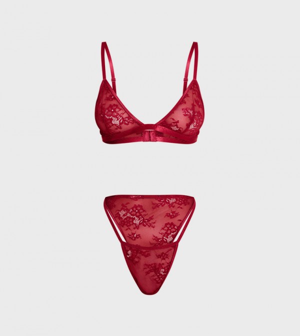 PrettyLittleThing Lingerie - Burgundy Lingerie Sets