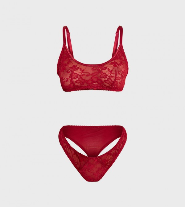 PrettyLittleThing Lingerie - Burgundy Lingerie Sets