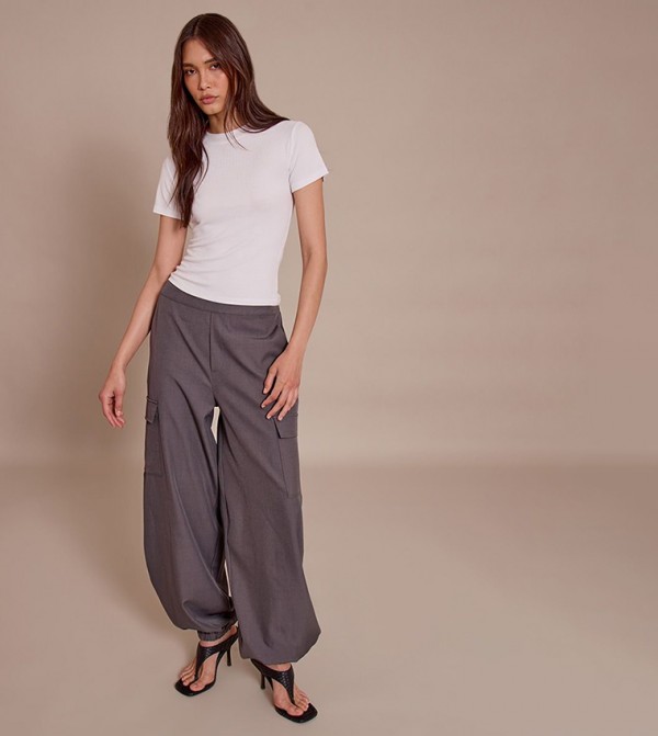 PrettyLittleThing Cargos - Charcoal Cargos