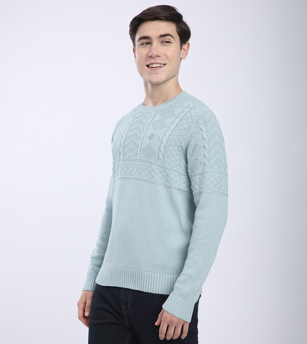 Beverly Hills Polo Club  - Blue Round Neck Sweaters