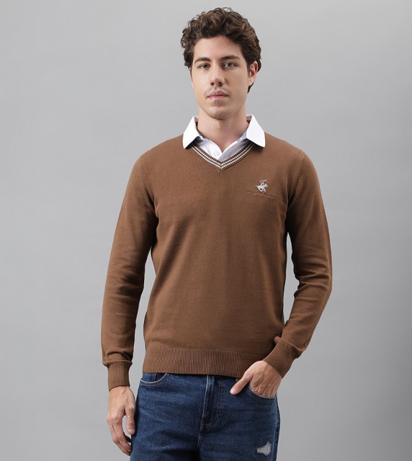 Beverly Hills Polo Club  Clothing - Brown Sweater