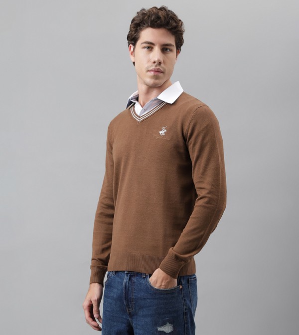 Beverly Hills Polo Club  Clothing - Brown Sweater