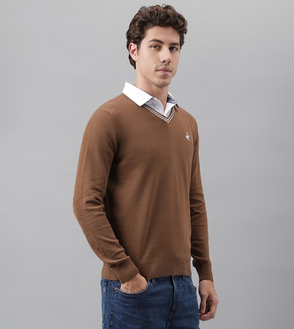 Beverly Hills Polo Club  Clothing - Brown Sweater