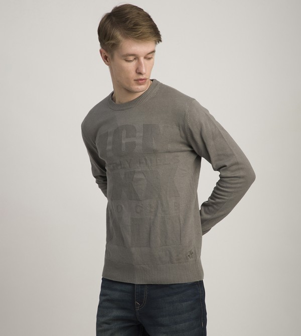 Beverly Hills Polo Club Beverly Hills Polo Club - Grey Round Neck Sweaters