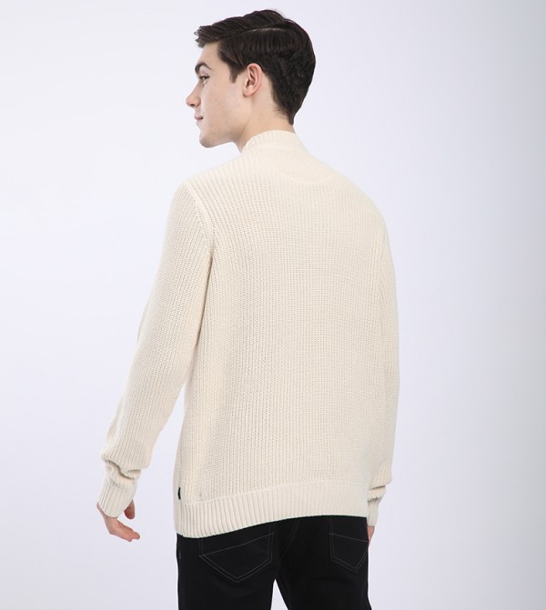 Beverly Hills Polo Club  Sweaters & Cardigans - Cream Round Neck Sweaters