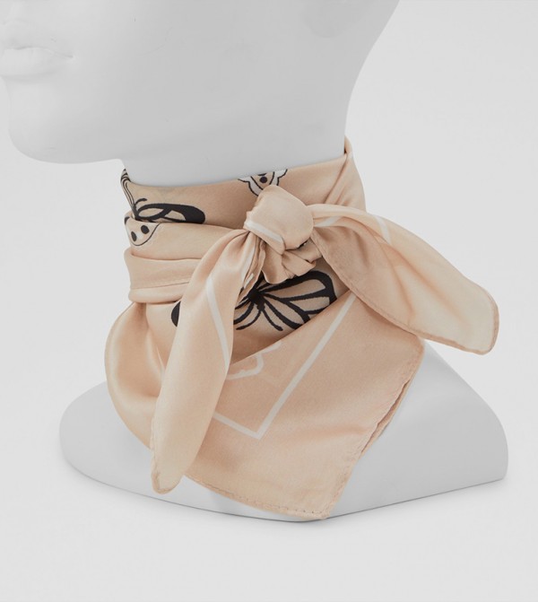 Aldo Accessories Silk Scarves - Beige Silk Scarves